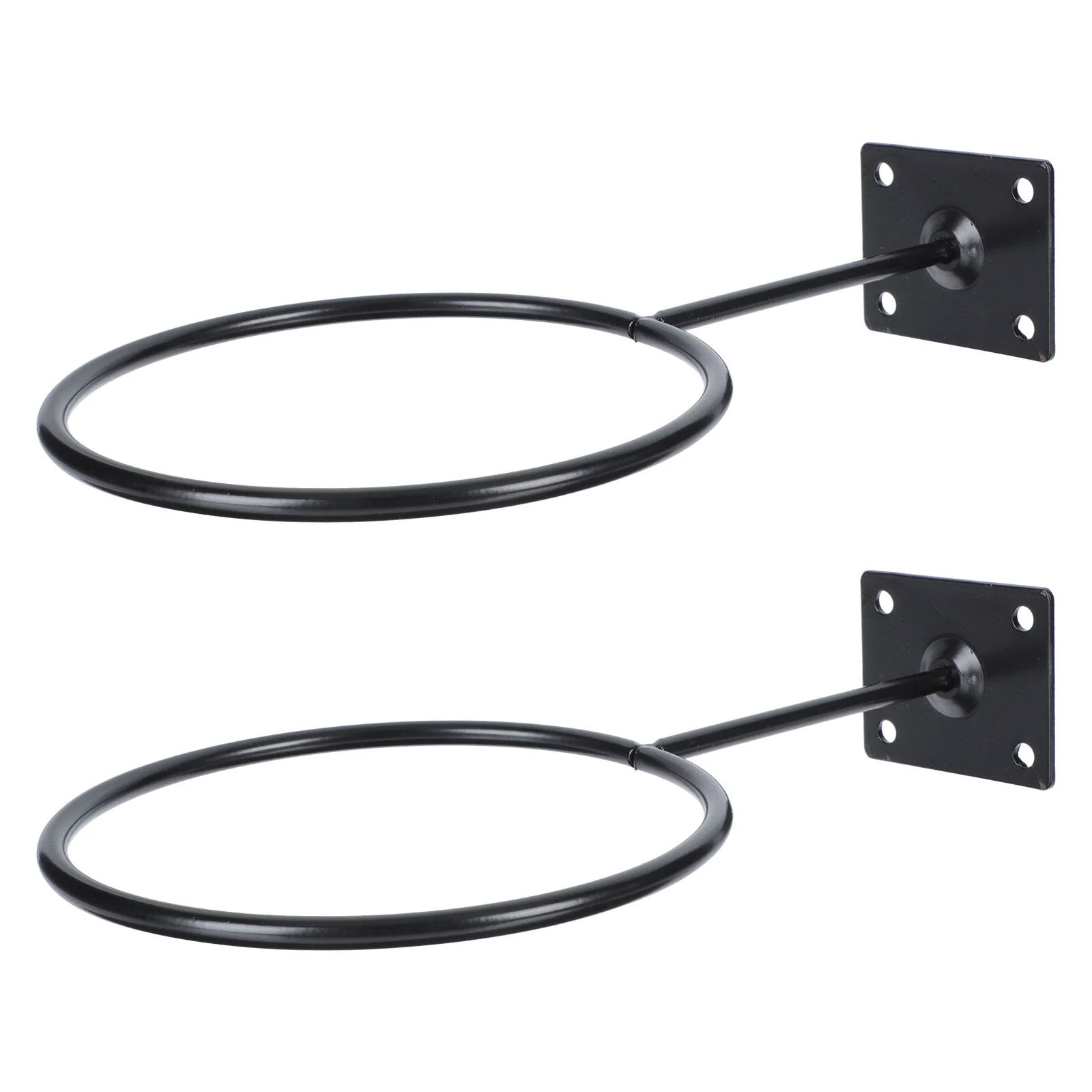 

2 Pcs Wall Bracket Basketball Holder Jersey Baseball Hanging Mount Display Iron Sports Stand Storage Round Shelf