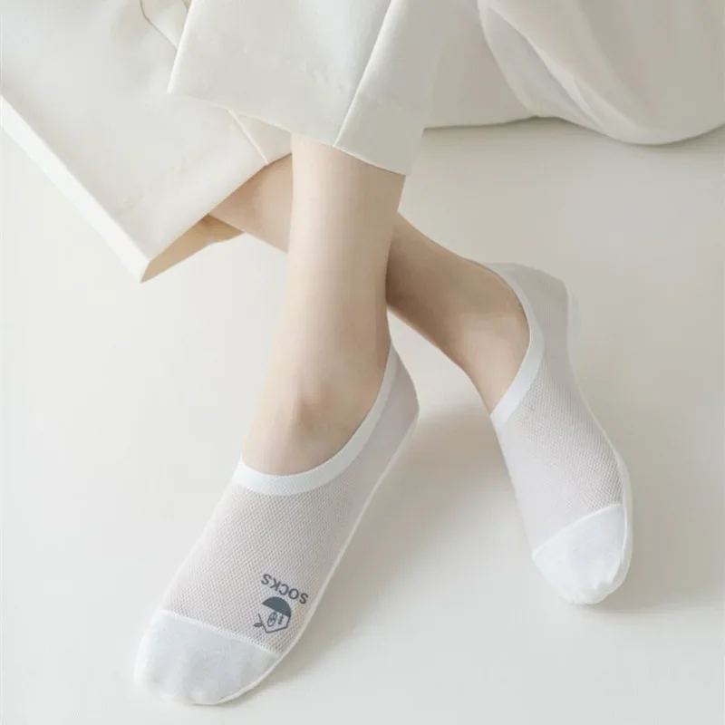 Летние дышащие носки-тапочки женские силиконовые Нескользящие носки-невидимки