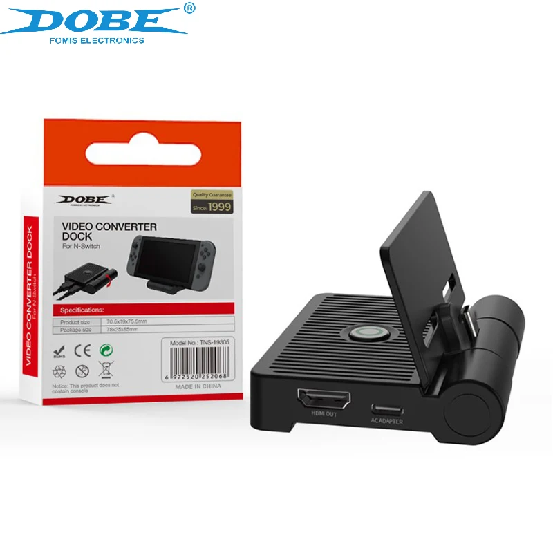 

Видеоконвертер DOBE TNS-19305 для Nintendo Switch, зарядная док-станция, складной ТВ-конвертер с USB-портом для зарядки, игровая консоль