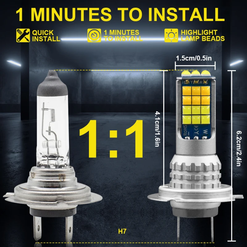 

Прочные Автомобильные светодиодные лампы, Универсальные Автомобильные светодиодные противотуманные фары 3000 лм, противотуманные фары, авт...