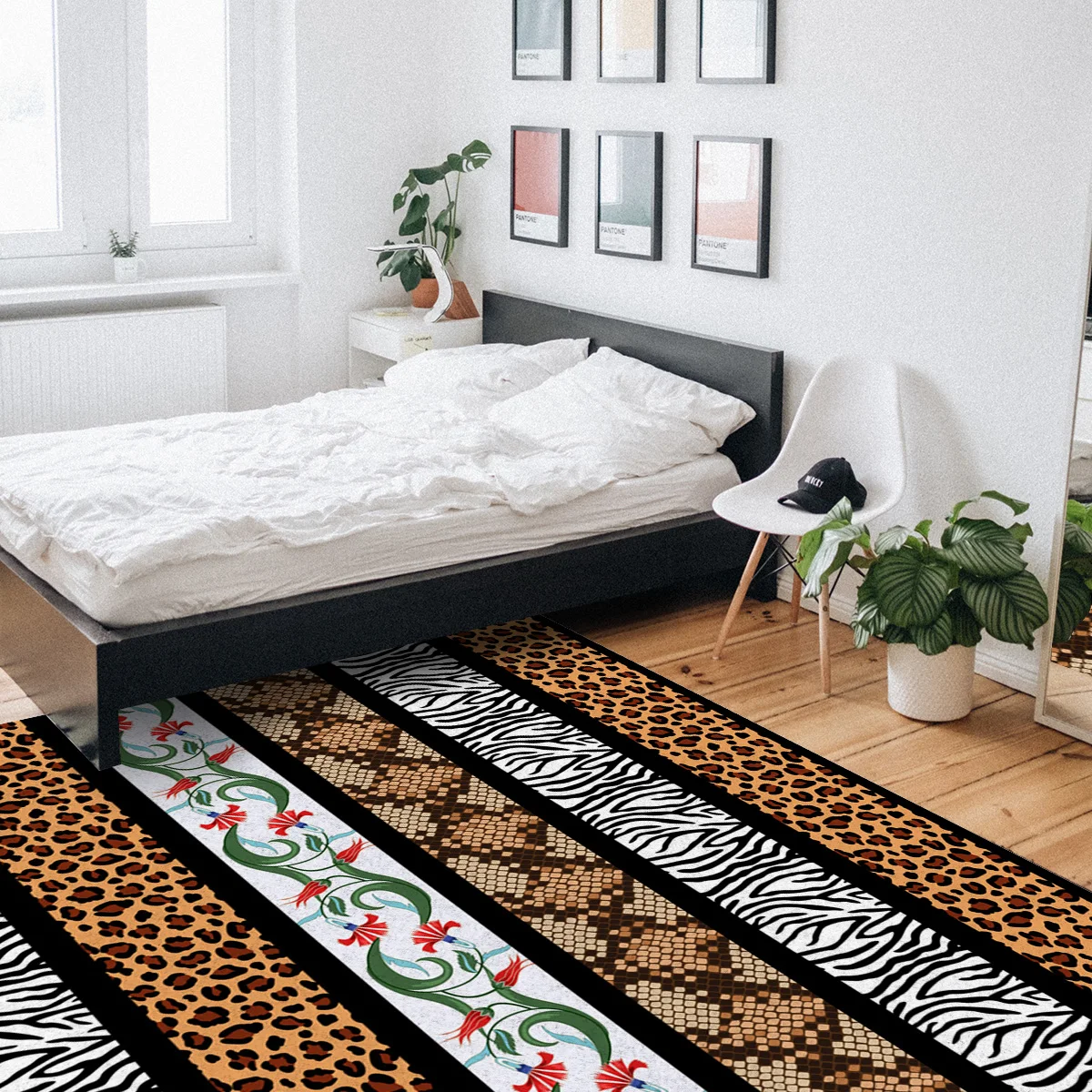 Leopard Zebra Pattern Flower Carpets for Living Room Bedroom Area Rugs Large Non-slip Entrance Door Mat Printed Carpet |