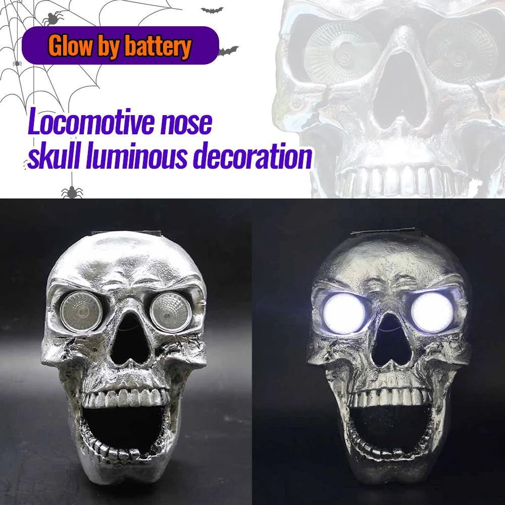 

1Pcs Motorcycle LED Retro Skull Head Headlight Lamp Modified Decoration Handicraft For Motorcycle Light Illuminated Kits
