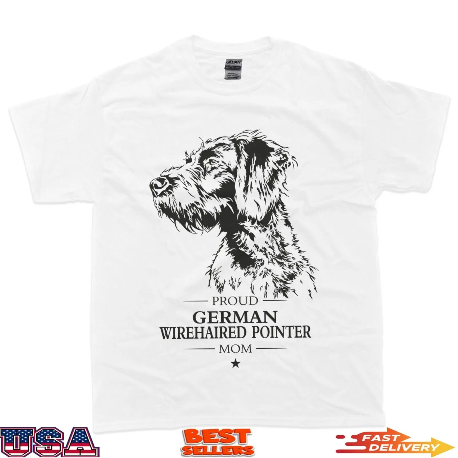 Proud German Wirehaired Pointer mom dog GWP T-Shirt
