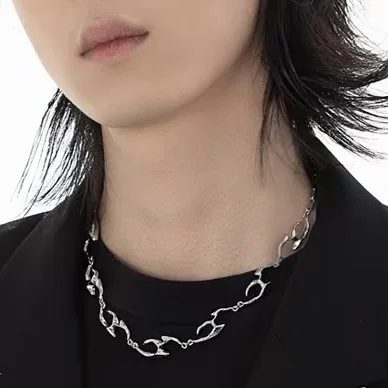 Металлическое ожерелье неправильной формы уличное в стиле хип-хоп трендовое на