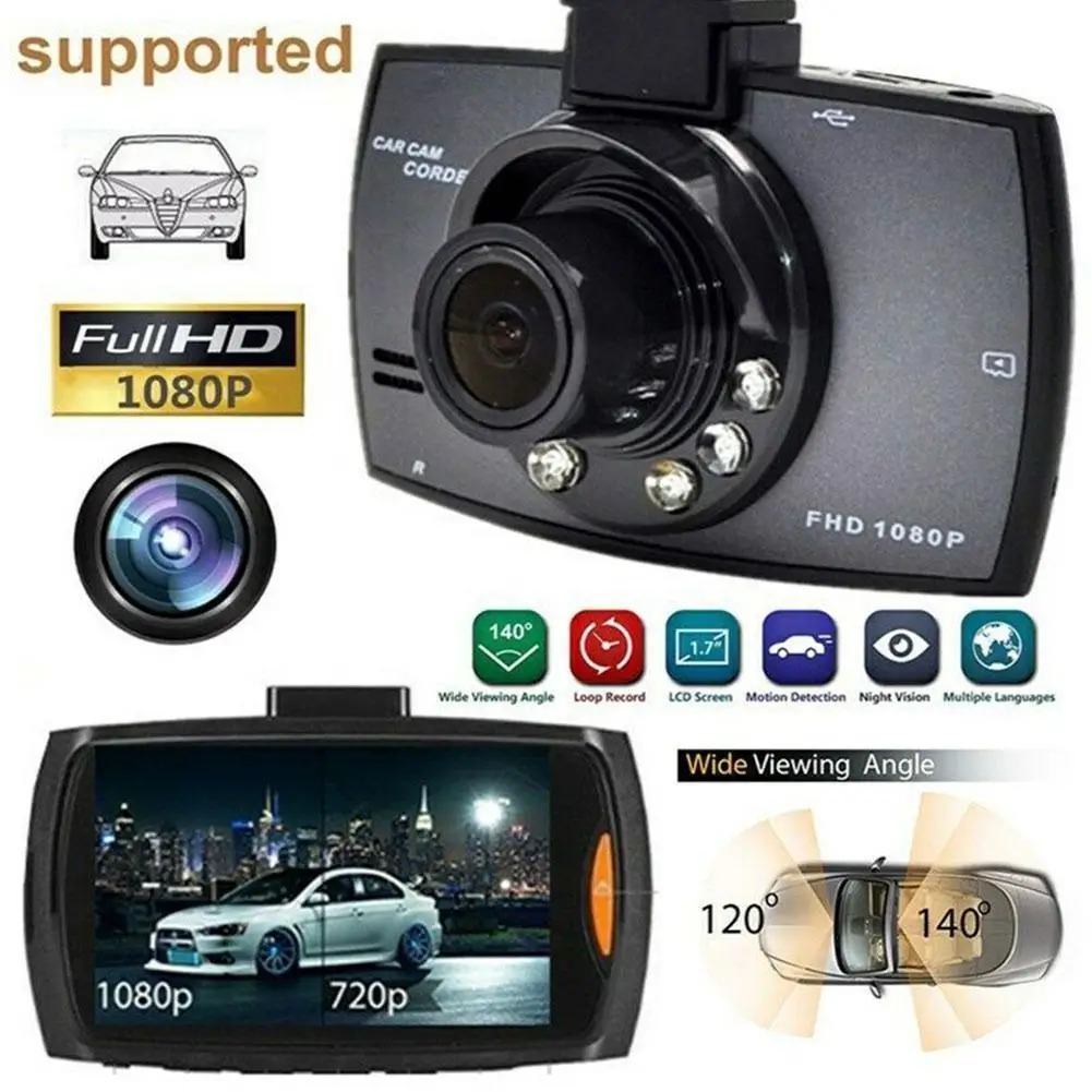 Car Auto Dvr Video Recorder Dash Cam  Rear View Camera Car Recorders Full HD 1080P Dash Cam Night 140 Degree Wide Angle Dashcam