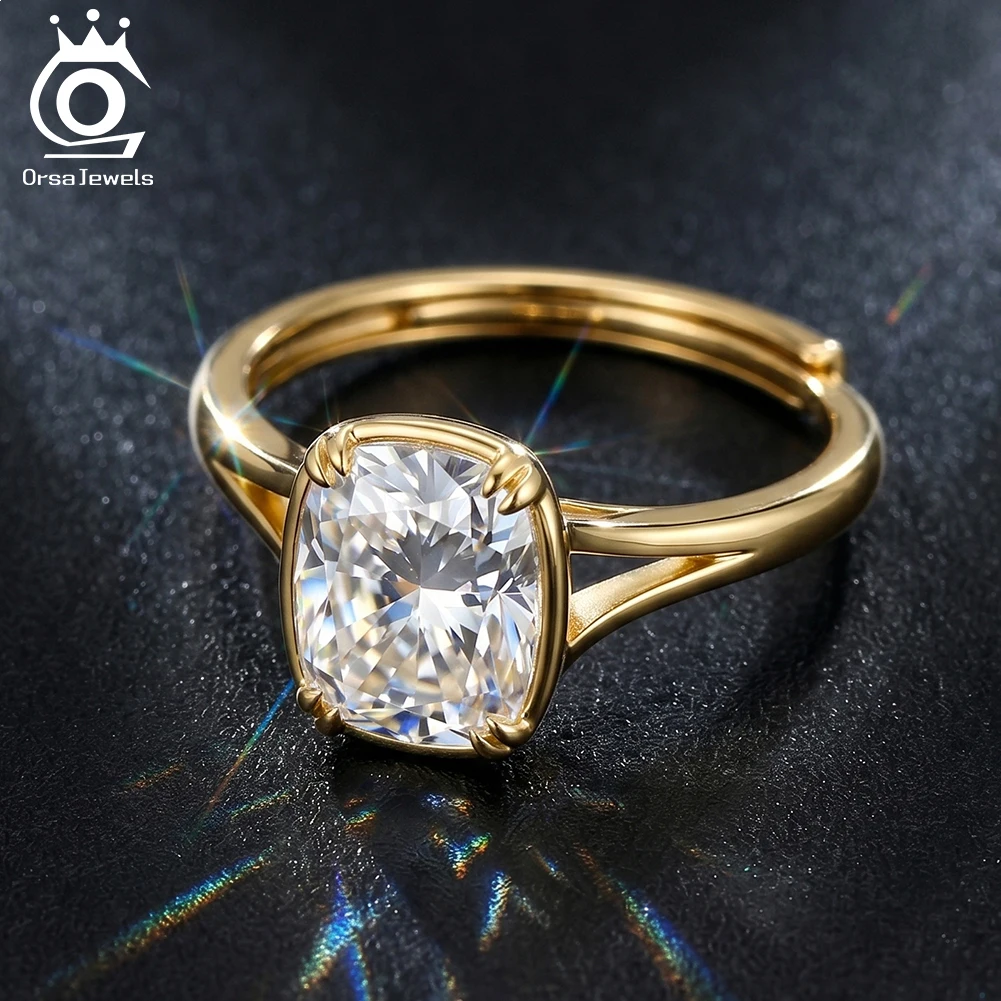 Фото Ювелирные изделия ORSA JEWELS, блестящее кольцо из стерлингового серебра 925 пробы с цветом D и VVS, кольцо с муассанитом и бриллиантами, ювелирные изделия для женщин, роскошное свадебное кольцо, подарок MOR17 №3