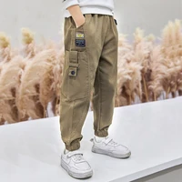 boys cargo pants kids joggers patched multi pocket casual trousers for 6 14 years children spring and autumn clothes for teens