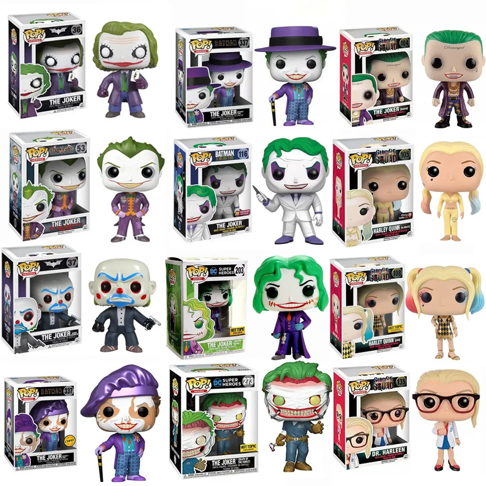 Экшн-фигурки из винила Funko Pop Отряд Самоубийц Dr.Harleen 135 The Joker 36 37 53 104 Harley Quinn 105 108 233