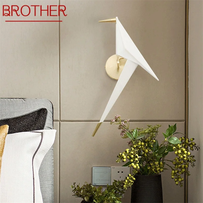 

BROTHER Nordic Wall Lamp Bird Shade LED Decorative Fixtures Modern Sconce Lights For Home Living Room Corridor