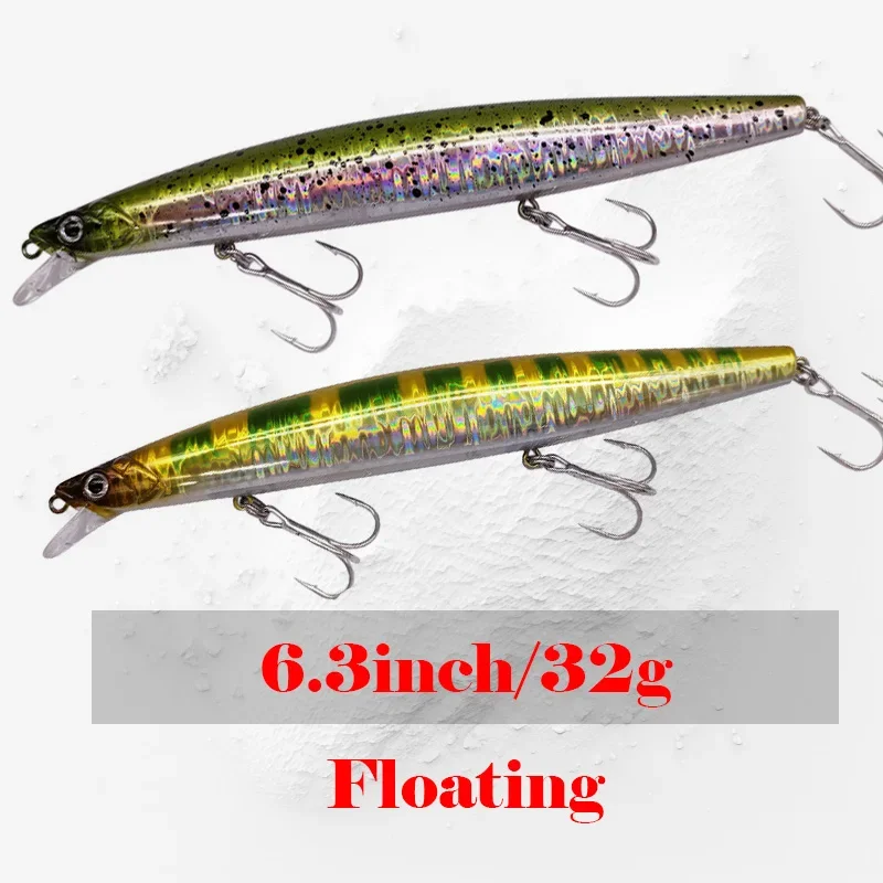 

Minnow Lure Floating Wobbler Long Casting Jerkbait 160mm 33g Saltwater Fishing Lures Artificial Bait Bass Fishing Lure Set