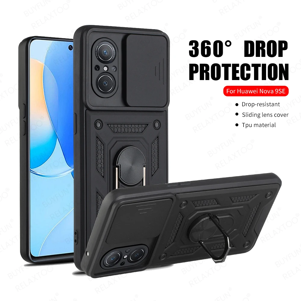 

Slide Camera Lens Protect Phone Cover For Huawei Nova 9 se Case Huawey Huawe Nova 9 9se Grade Bumper Armor Coque Fundas Cases