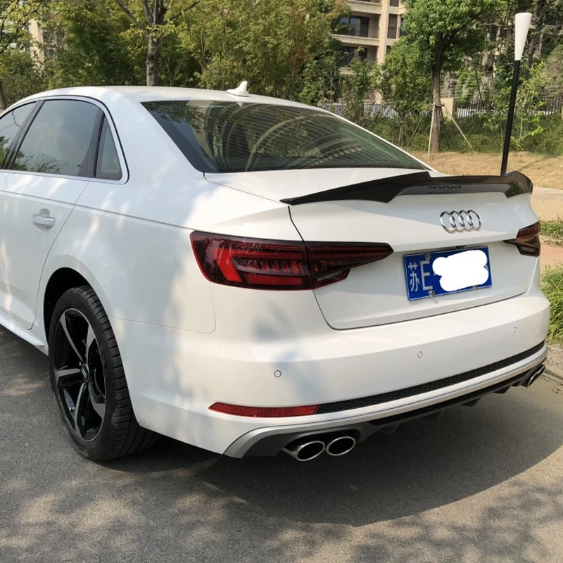 

Специальный задний спойлер для багажника из углеродного волокна для AUDI A4 B9, четырехдверный седан, модифицированный дизайн M4, накладной хвос...