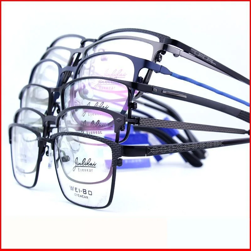Cubojue Wholesale Men Eyeglasses Alloy+TR90 Temple Glasses Male Rull Semi Rimless Mix 20 Pcs/lot