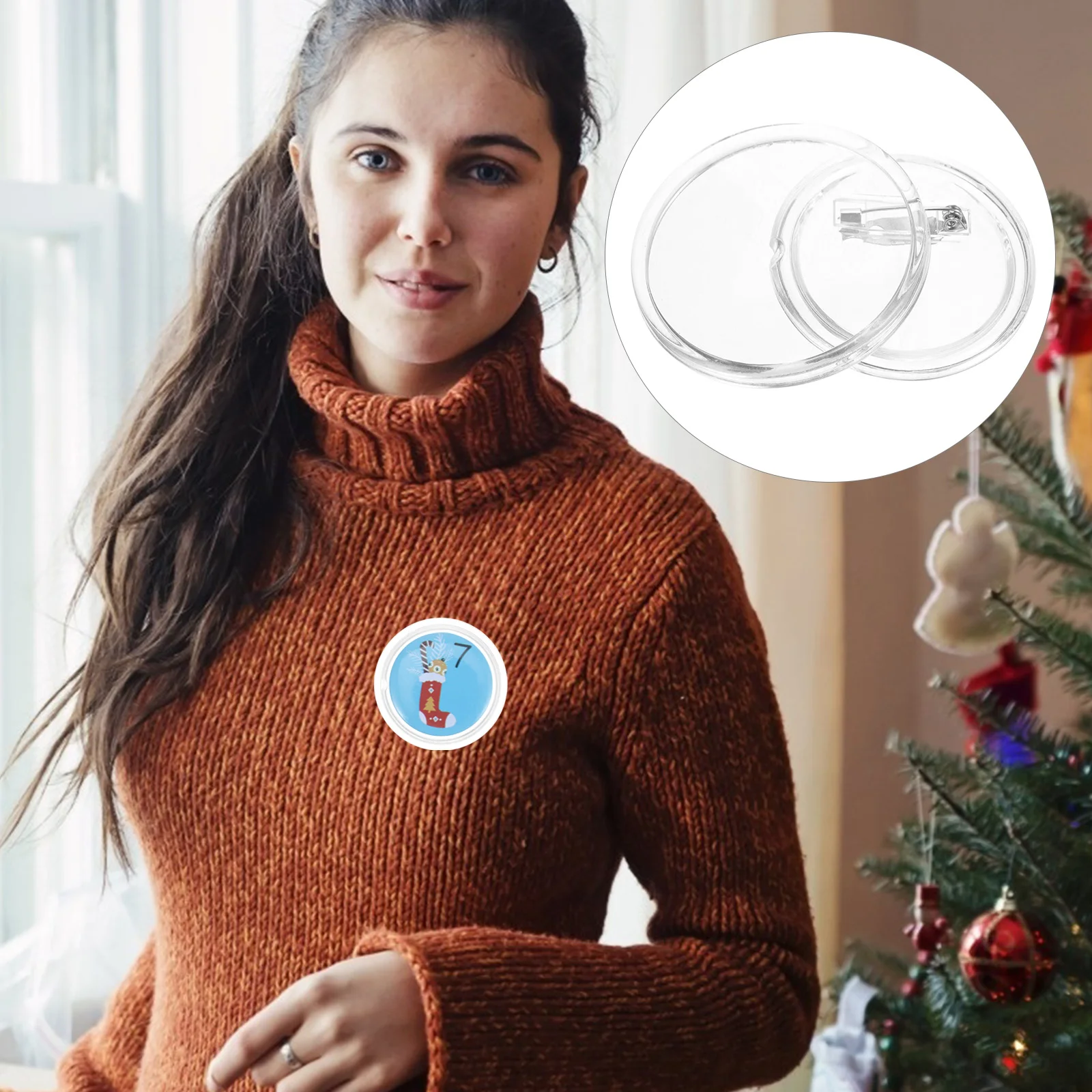 10 шт. прозрачные булавки для фото пустые акриловые пуговицы значков