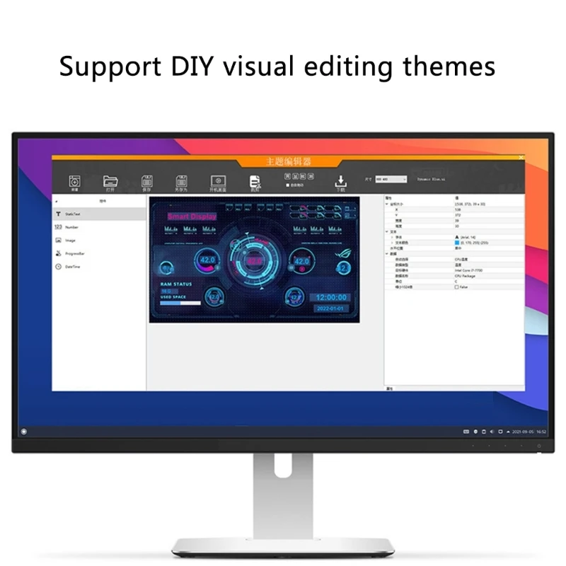 5-дюймовые компьютерные мониторы IPS USB для отображения температуры данных
