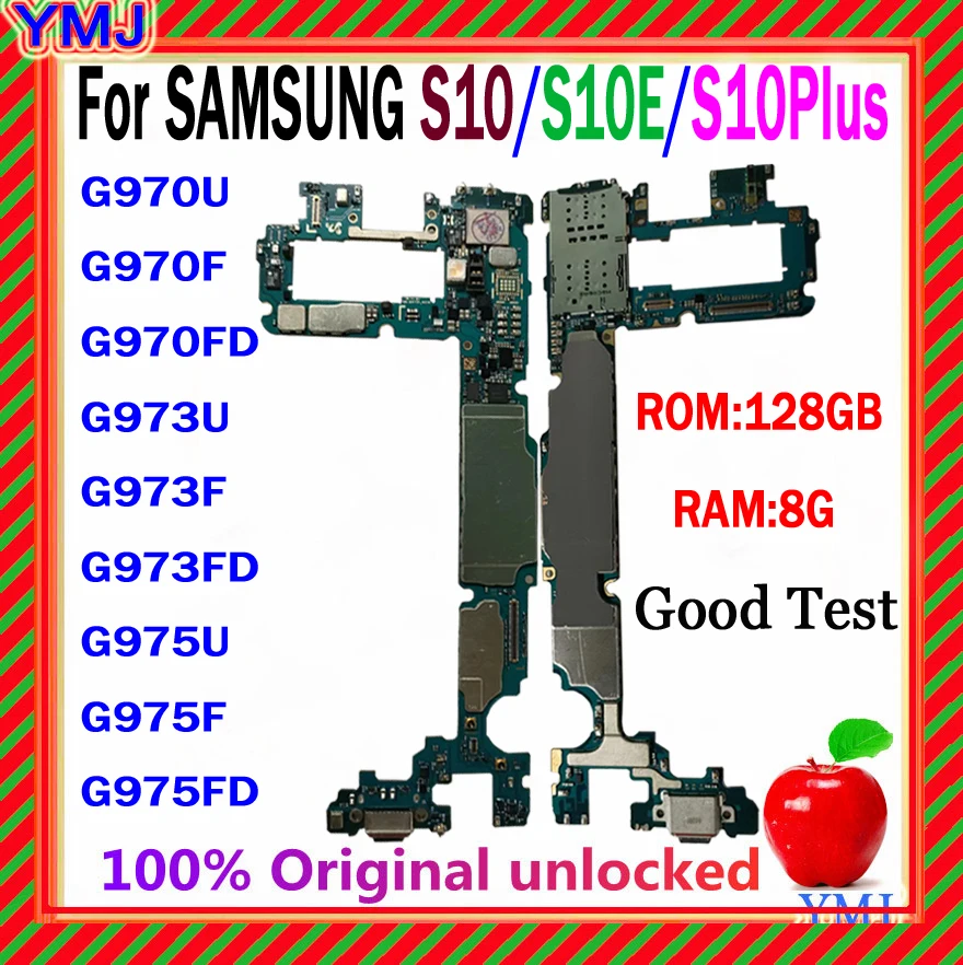 

128GB For Samsung Galaxy S10 G973F G973FD G973U S10 Plus G975F G975FD G975U S10E G970F G970U G970FD Motherboard 100% Original
