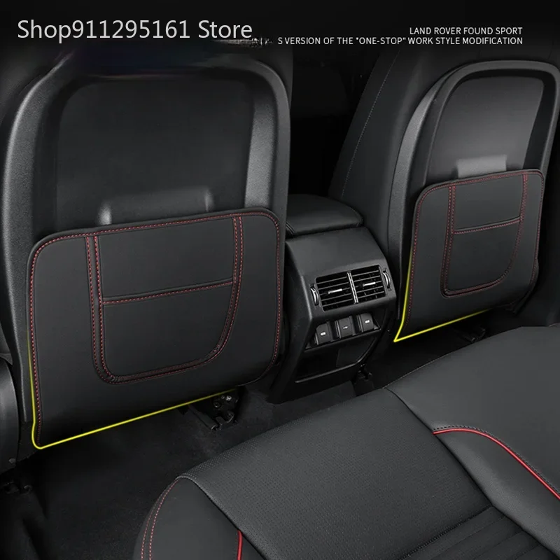 

For Land Rover Discovery 5 2020 2019 2018 2017 Leather Car Seat Anti-Kick Mat Rear Seats Cover Back Protection Mats Waterproof