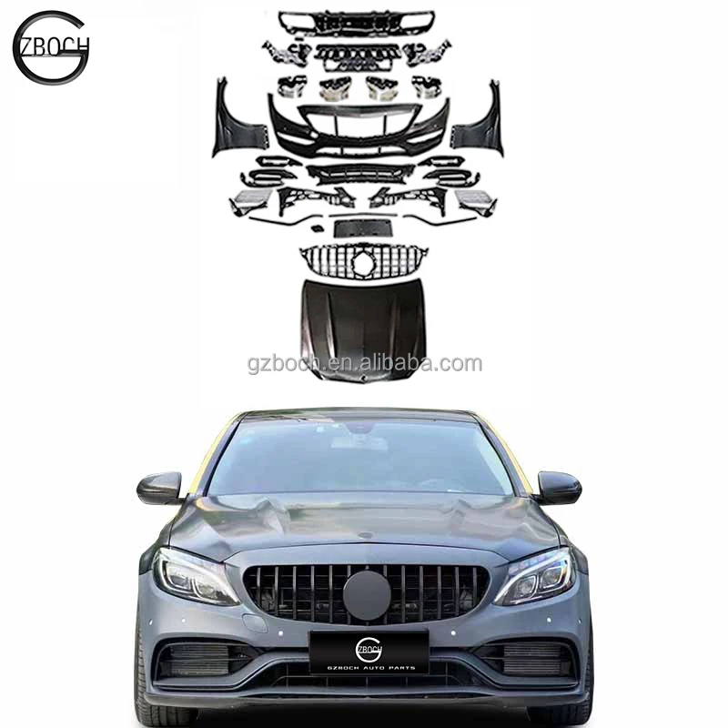 205 автомобильный бампер для 2014-2022 Mercedes Benz W205 C205 A205 C43 AMG C-class до C63 amg КОМПЛЕКТЫ