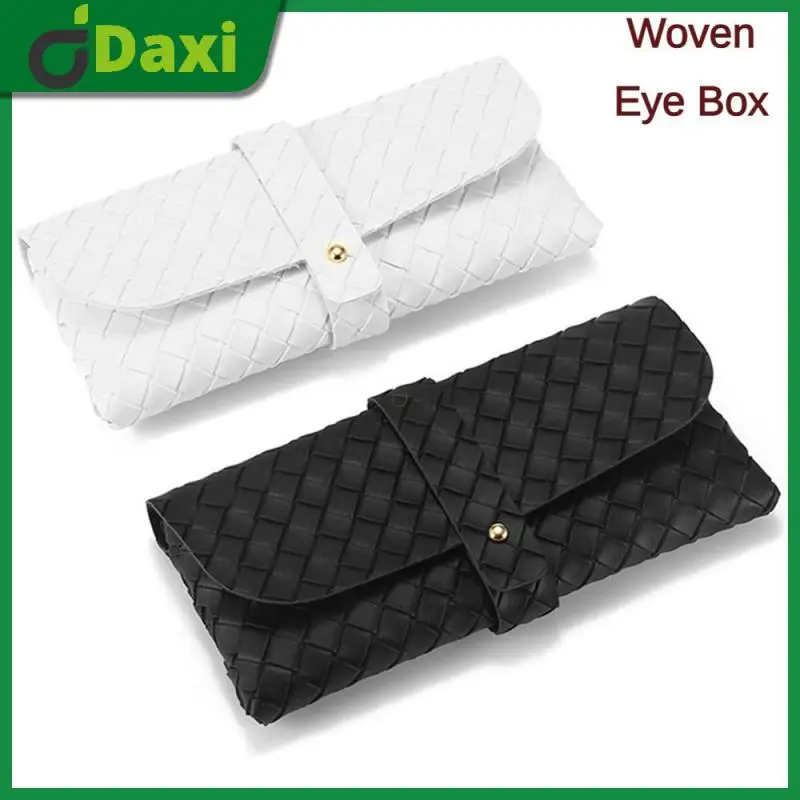 

Easy To Clean Leather Sunglasses Case Black White Glasses Box Without Ash New High-quality Leather Sunglasses Box Storage Bags