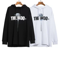 fashion brand vlone joint name rose big v printing stylish men and women couple loose hooded sweatshirts