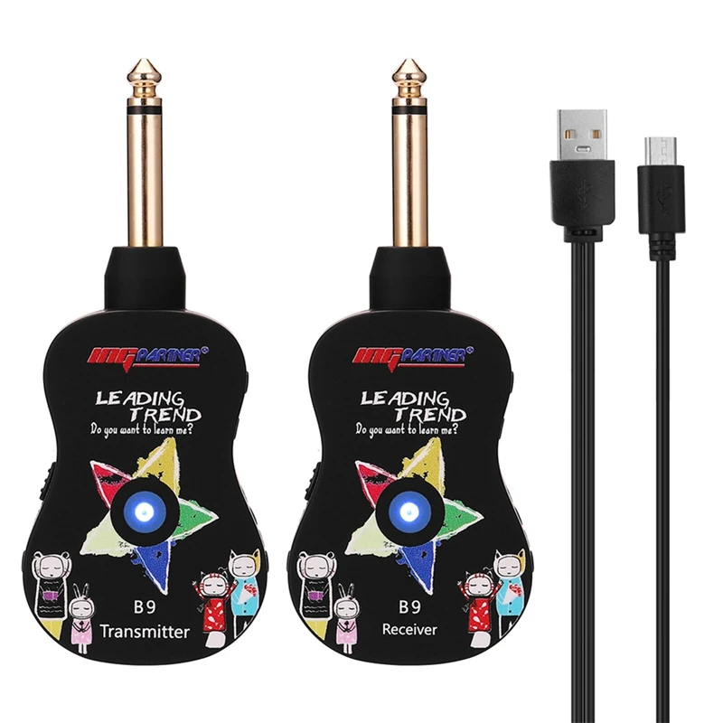 

INGPARTNER UHF B9 Guitar Transmitter Receiver System Bluetooth Wireless Black For Electric Guitar Bass Violin