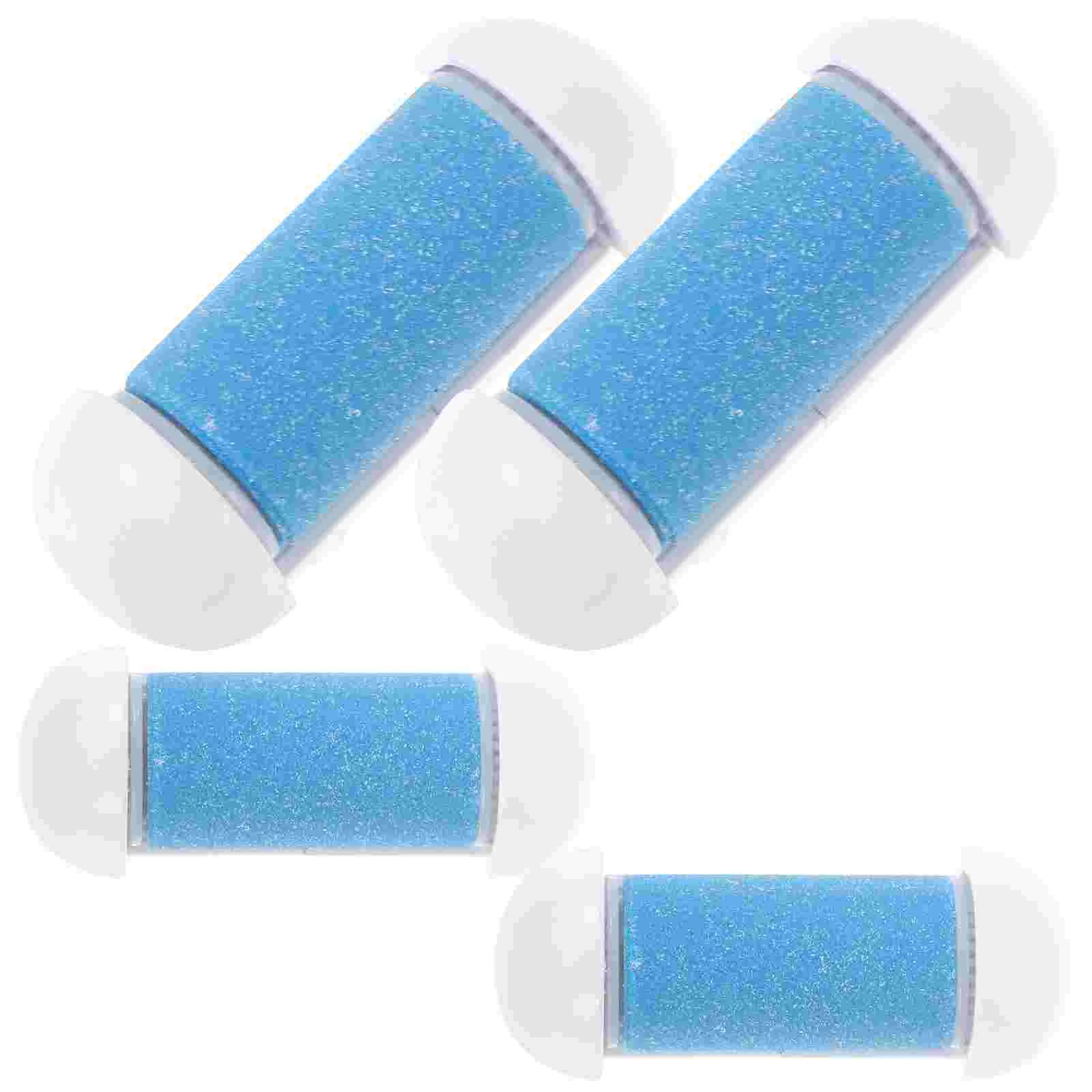 

4pcs Feet Care Tool Skin Care Foot Dead Skin Removal Replacement Roller Exfoliator Heel File Cuticles Callus Remover Head(Blue)