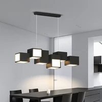 minimalist led pendant light for dining room kitchen living room cube design ceiling chandeliers light simple hanging lamp decor