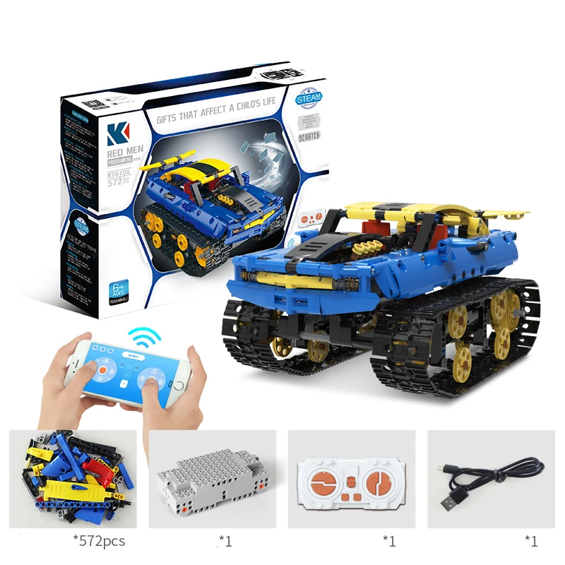 

RC Racing Car Bricks Off-road Vehicle Tank Electric Building Blocks Technical APP Program Control Driving Toys Boy Gifts 572 PCS