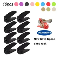 10pcs adjustable shoe rack set durable organizer shoes footwear support slot for cabinet closet stand shoe storage space save