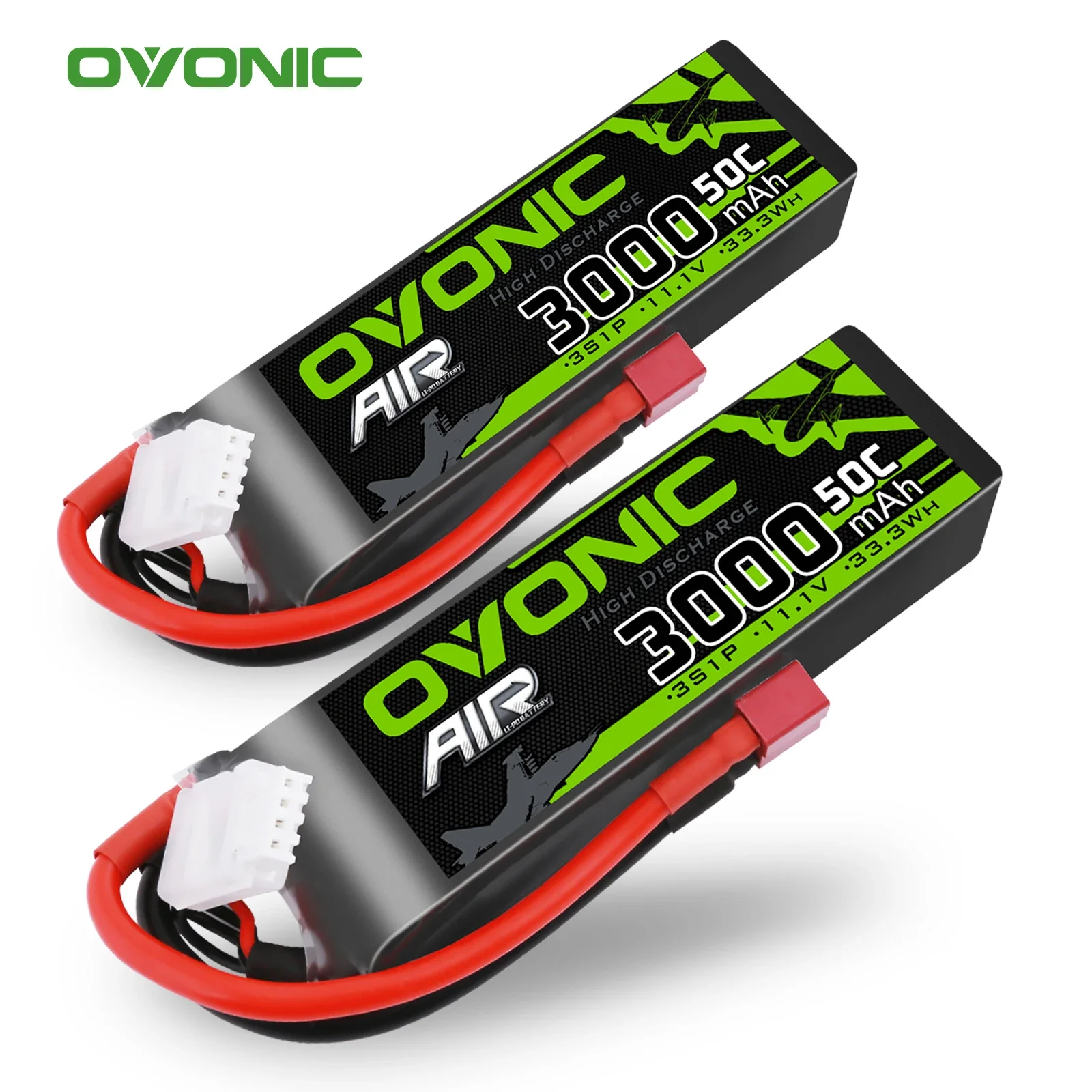 2 шт. Ovonic 11 1 В 3000 мАч 50C LiPo 3S аккумулятор с вилкой Deans для планера RC 3D plane 400 мм X-Sled