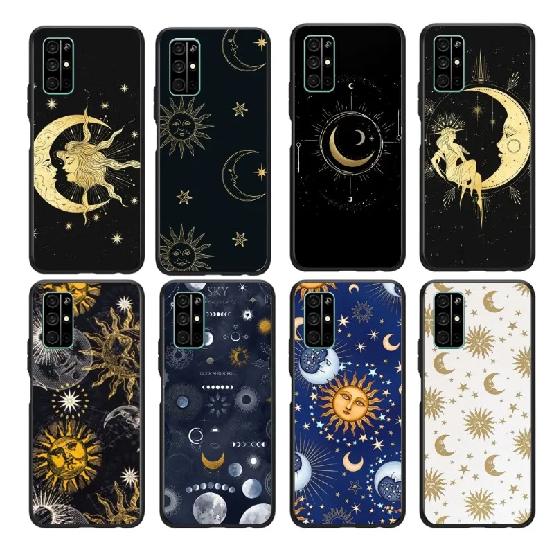 Art Sun Flowers Cat Snake Moon Phone Case For Honor 50 20 Pro 7C 10i 8A 8X V40 30 20 X30 20 Magic 2 Soft Phone Cover