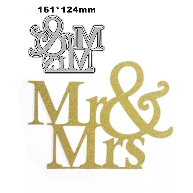 

Новинка 2022 г., металлические пресс-формы с символом «Mr» и «Mrs» для скрапбукинга, изготовления бумаги и открыток, тиснение, Декор, без штампов