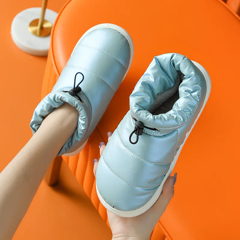 Winter Women's Outer Wear Waterproof Warm Plush Non-slip Home Cotton Shoes Female Down Ankle Boot