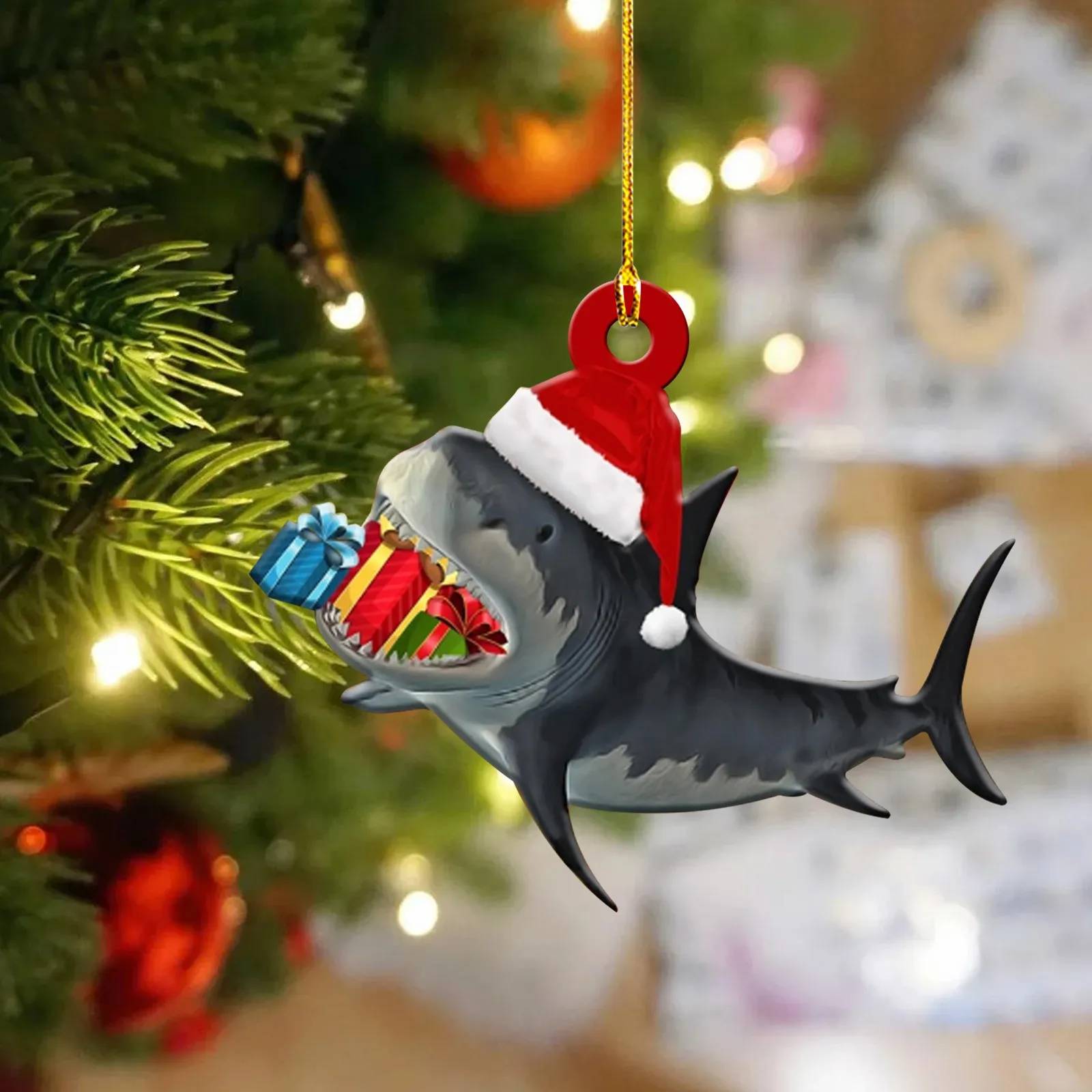 Игривое оформление деревянные акулы подвеска для создания атмосферы