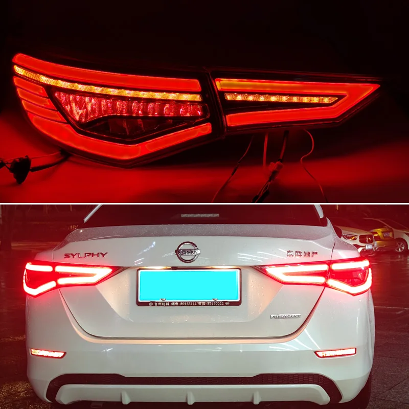 

Светодиодный ные задние фонари для Nissan Sylphy/Sentra/Pulsar 2019 2020 2021, копченые задние фонари, старт-анимация в сборе