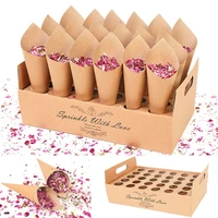 wedding confetti cone holder support for wedding bridal shower party decorations fake flower confetti paper cones stand tray box