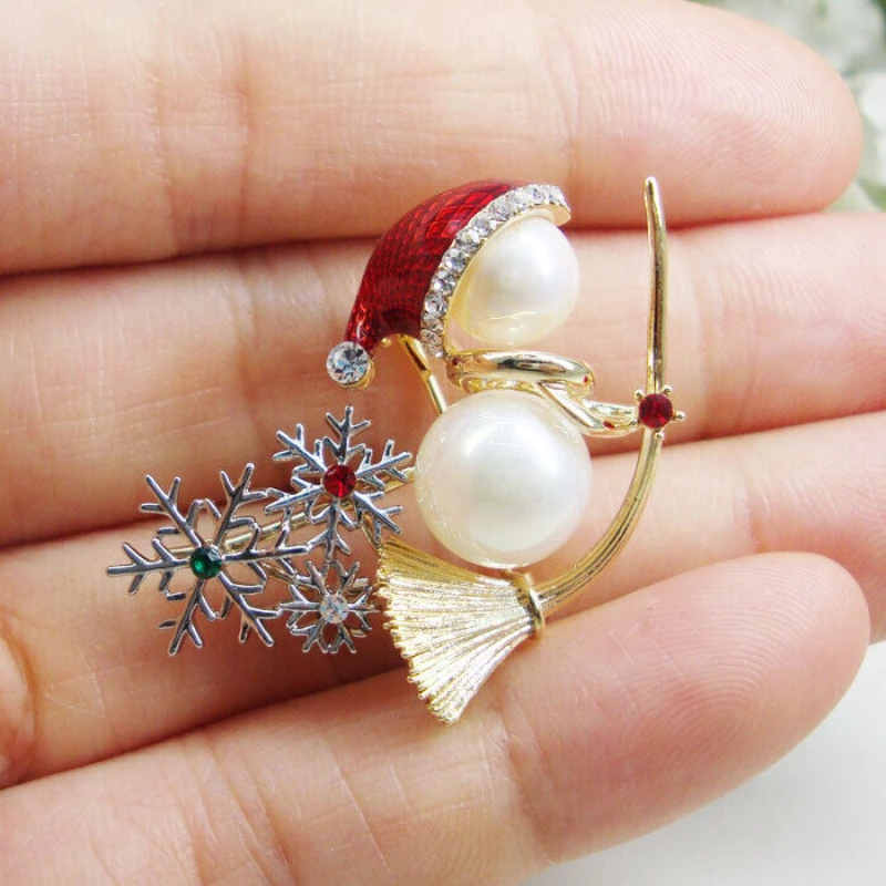 

Женская Брошь в виде снеговика