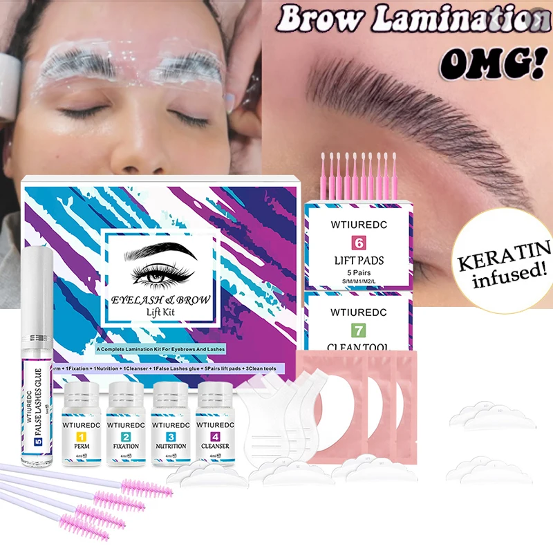 

Eyelash Perm Kit Semi Permanent Eyelash Eyebrow Lifting Perming Set Lash Curling Brow Enhancer Lamination Kit For Home Salon