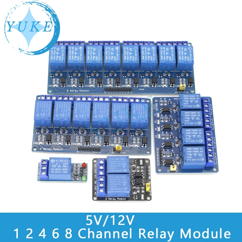 5В 12В 1 2 4 6 8 канальный реле модуль с оптопарным выходом для Arduino