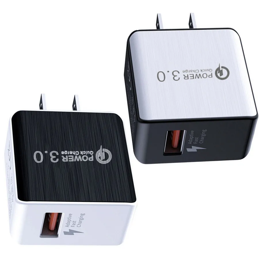 

100pcs Fast Quick Charging 18W Eu US Ac Home Travel Wall Charger QC3.0 Power Adapters For Iphone 12 13 Samsung s20 s22 htc lg