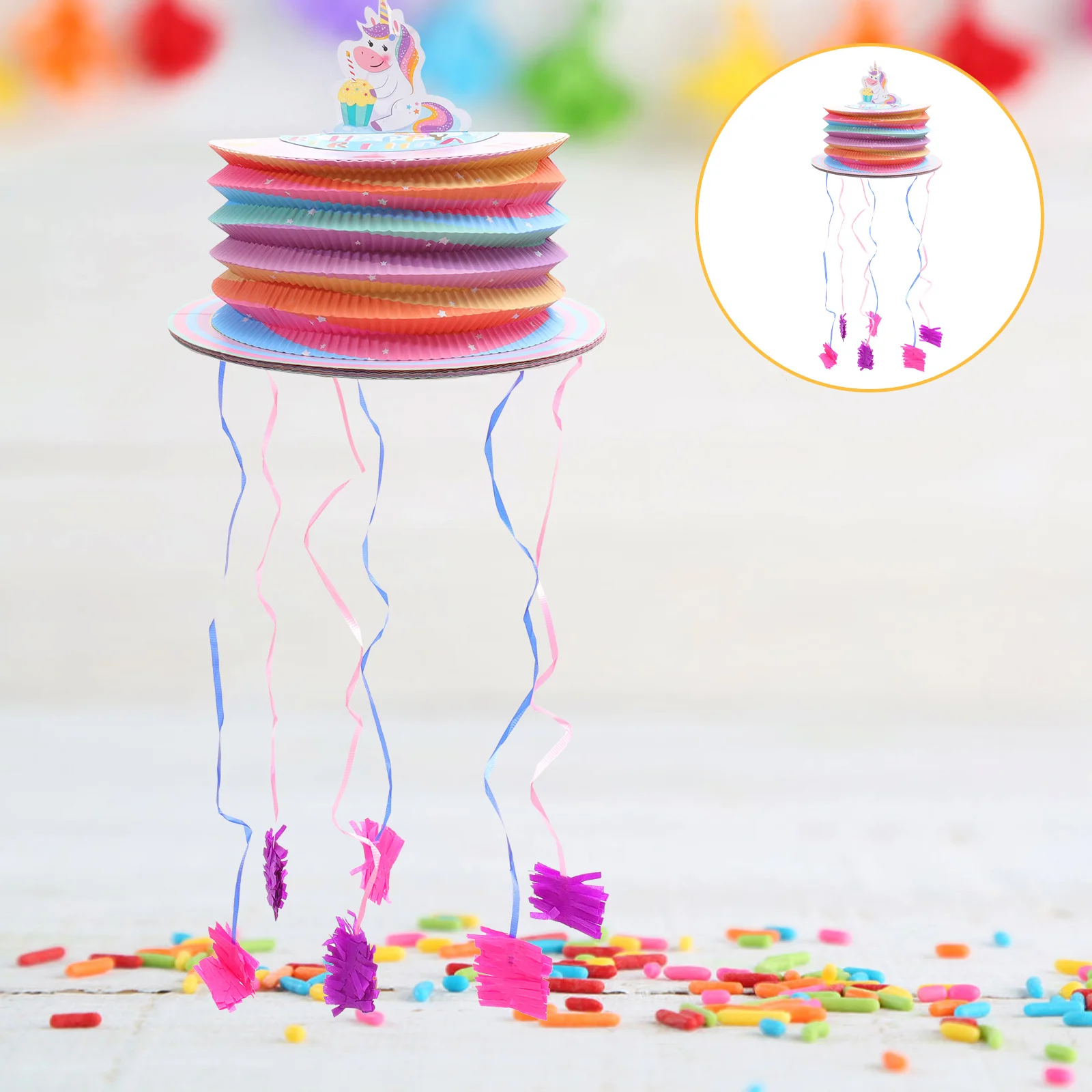 

Birthday Lantern Pinata Lanterns Kids Pinata Toy Lantern Photo Props Small Cake Piñatas Drawstring Hanging Pinatas Ornaments