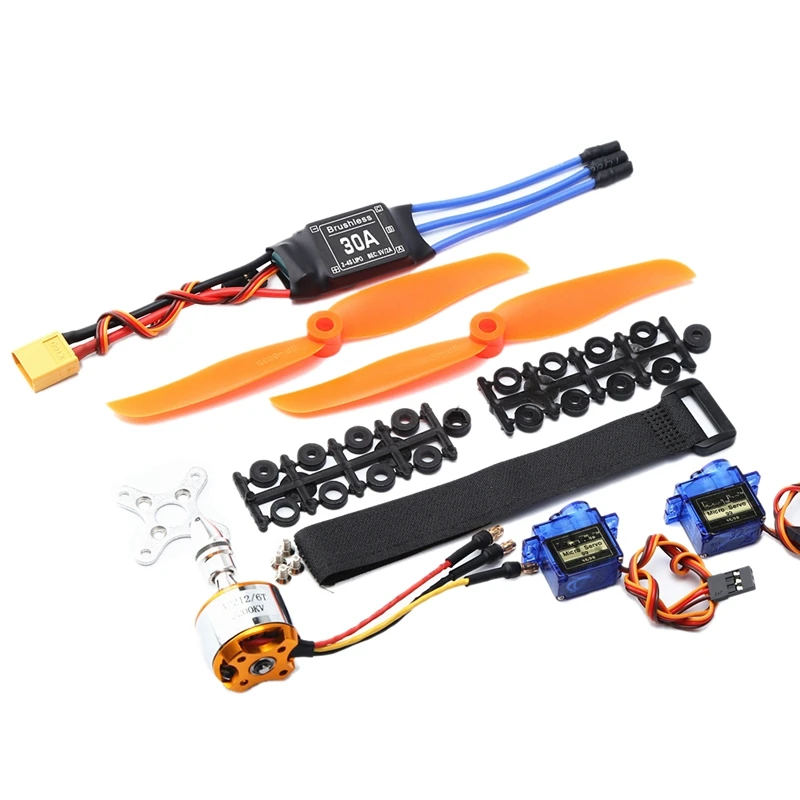 

A2212 2200KV бесщеточный двигатель 30A ESC XT60 вилка SG90 9G Micro-Servo 6035 Пропеллер для радиоуправляемого самолета с неподвижным крылом-Прямая поставка