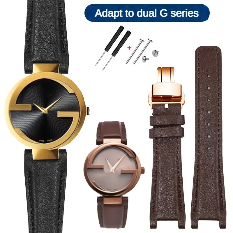 

Leather Strap Adaptation GC-YA1332/1333/1335 Gucci Series Concave Interface Cowhide Watch Band 16.10/20.12/22.14mm