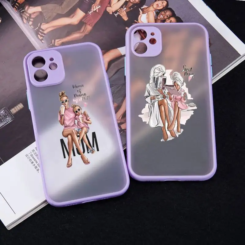 

Mom and baby maternal love Phone Case matte transparent For iphone 7 8 11 12 13 plus mini x xs xr pro max cover