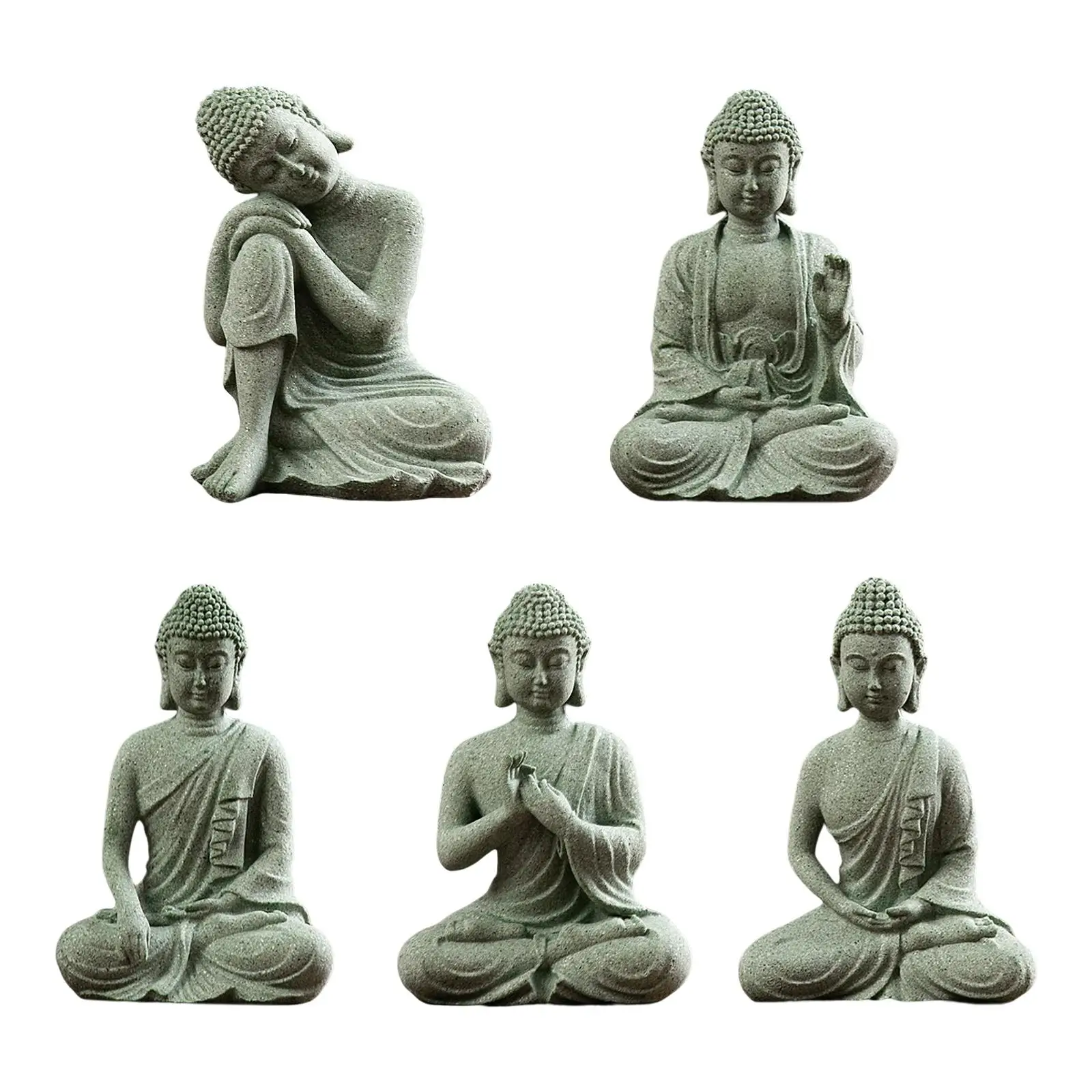

Sitting Buddha Statue Buddhism Decor Decorative Rustic zen for Living Room