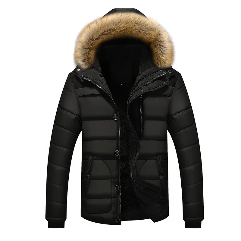 Winter Jacket Men Fur Hooded Coat Men Winter Male Jacket Parka Oversized Men Down Jackets Coats Overcoat Puffer Coats Outwear