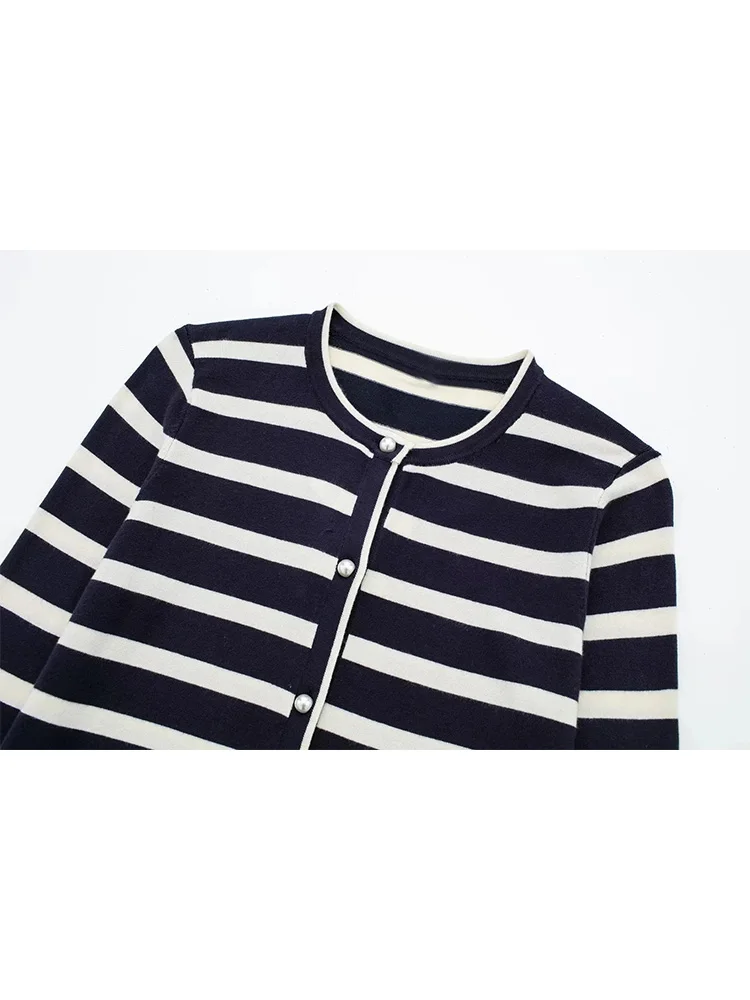 Кардиган Traf для женщин винтажные свитера в полоску модные женские 2023 вязаная