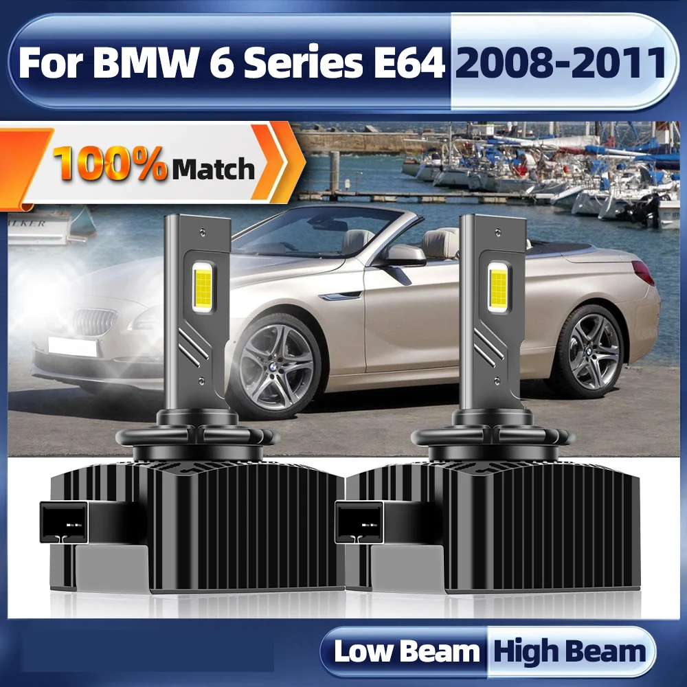 

60000LM D1S LED Headlights Canbus 120W Turbo LED 3570 CSP Chip Car Light 6000K 12V 24V For BMW 6 Series E64 2008 2009 2010 2011