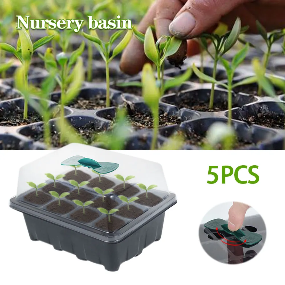 

5Pcs/Set Seedling Starter Tray Seed Germination Flower Plant Pots Nursery Grow Box Germination Kit Gardening Supplies