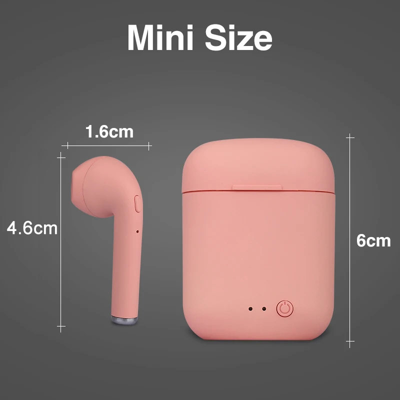 TWS Wireless Headphones Mini 2 Bluetooth Earphones Matte Macaron Headset with Mic Charging Box Sports Earbuds PK i7 i12 Stereo